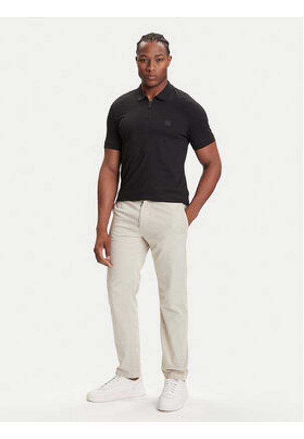 BOSS Polo Passerzip 50537507 Czarny Slim Fit. Typ kołnierza: polo. Kolor: czarny. Materiał: bawełna