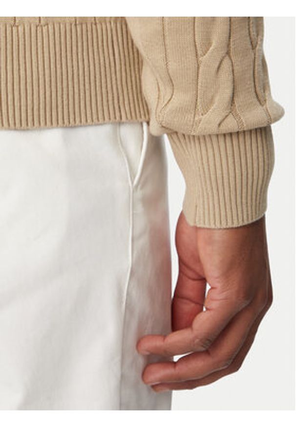 TOMMY HILFIGER - Tommy Hilfiger Sweter MW0MW33132 Beżowy Regular Fit. Kolor: beżowy. Materiał: bawełna