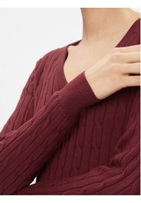 GANT - Gant Sweter 4800101 Czerwony Slim Fit. Kolor: czerwony. Materiał: bawełna #3