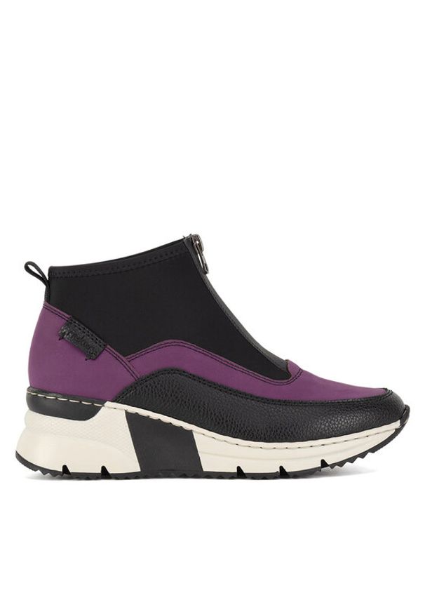 Rieker Botki N6352-30 Czarny. Kolor: czarny. Materiał: materiał