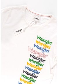 Wrangler - KOSZULKA WRANGLER FESTIVAL TEE OFFWHITE W7B44DE02. Wzór: nadruk #6