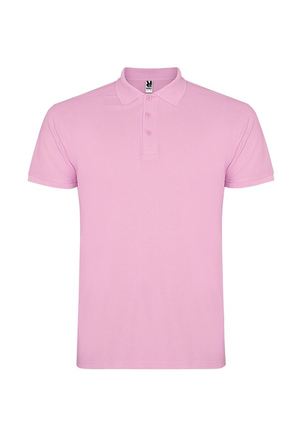 ROLY - Męska Koszulka Polo Star. Typ kołnierza: polo. Kolor: różowy