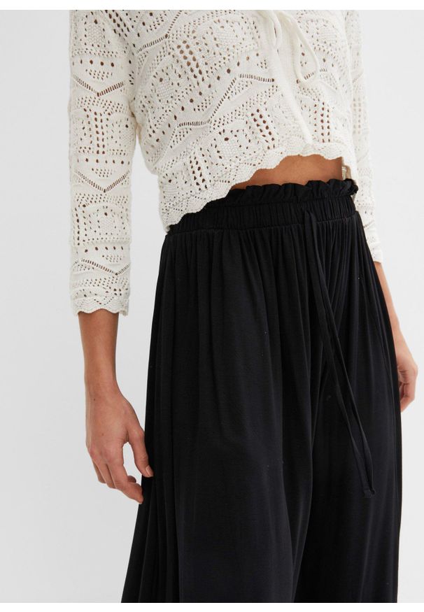 bonprix - Spódnica z dżerseju z wiskozy. Kolor: czarny. Materiał: jersey, wiskoza