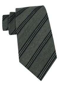 Klasyczny Krawat Klubowy - Alties - Grafit w Prążek. Materiał: tkanina. Wzór: prążki. Styl: klasyczny #1
