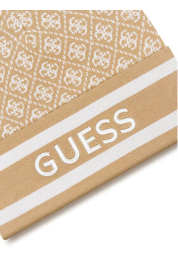 Guess Czapka W4BZ21 Z3JD2 Beżowy. Kolor: beżowy. Materiał: poliester, materiał