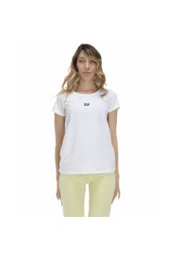 LEONE 1947 APPAREL - Energetyczny damski t-shirt z krótkim rękawem. Kolor: biały. Materiał: tkanina. Długość rękawa: krótki rękaw. Długość: krótkie. Sport: fitness