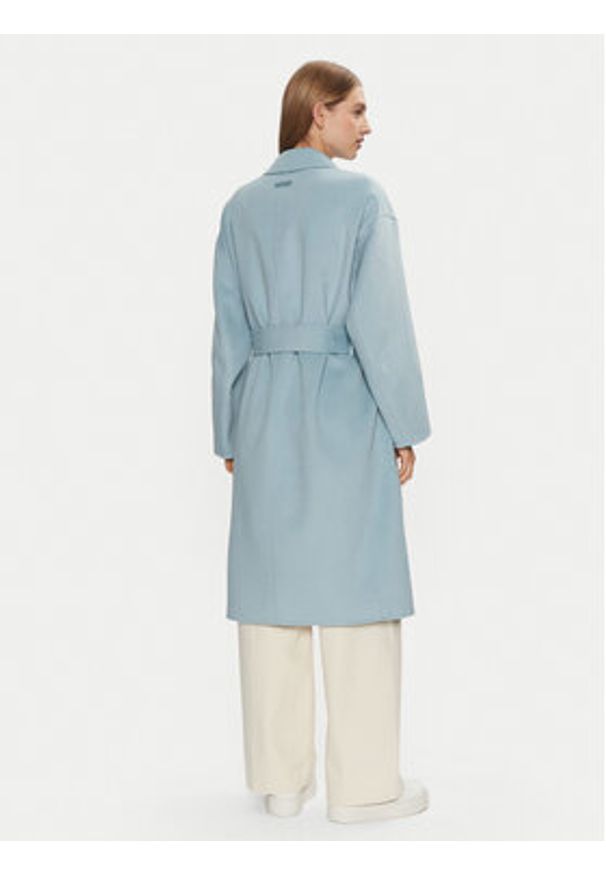 Calvin Klein Płaszcz wełniany K20K207813 Błękitny Regular Fit. Kolor: niebieski. Materiał: syntetyk