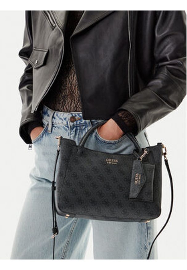 Guess Torebka Brenton HWLG96 48050 Szary. Kolor: szary. Materiał: skórzane
