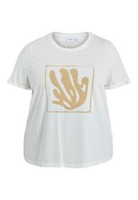 Evoked Vila - Vila T-Shirt Printa 14082302 Biały Regular Fit. Kolor: biały. Materiał: syntetyk, bawełna