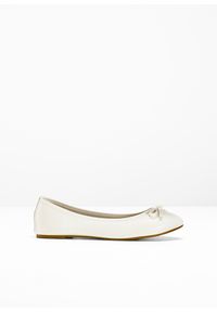 bonprix - Baleriny z kokardką. Kolor: biały #1