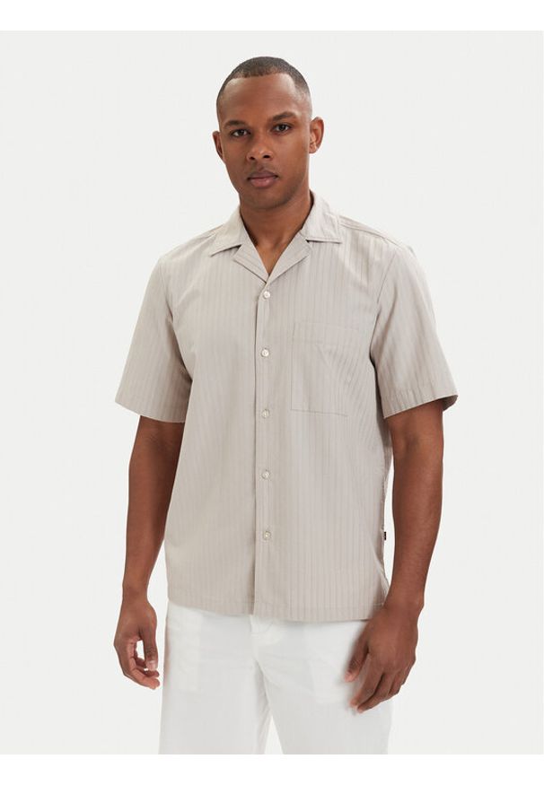 BOSS Koszula Rayer 50559321 Beżowy jasny Regular Fit. Kolor: beżowy. Materiał: bawełna