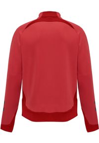 Dziecięca bluza dresowa z półzamkiem Hummel Lead. Kolor: czerwony, różowy, wielokolorowy. Materiał: dresówka. Wzór: jodełka, nadruk