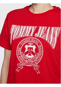 Tommy Jeans T-Shirt Varsity DW0DW14919 Czerwony Loose Fit. Kolor: czerwony. Materiał: bawełna #4