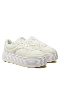 Calvin Klein Jeans Sneakersy Bold Platf Low Lace Mix In Mtl YW0YW01471 Beżowy. Kolor: beżowy. Materiał: skóra #4