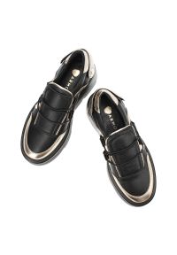 Czarne Sneakersy Armodo Modne Obuwie Damskie. Okazja: na co dzień. Kolor: czarny. Materiał: skóra, jeans. Styl: elegancki, casual