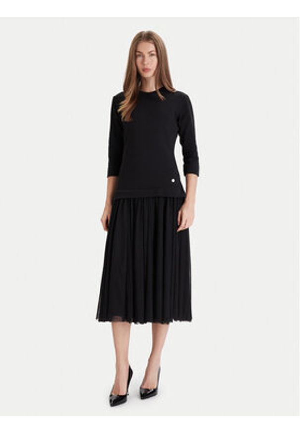 JOOP! Sukienka codzienna Taren 30047770 Czarny Regular Fit. Okazja: na co dzień. Kolor: czarny. Materiał: bawełna, syntetyk. Typ sukienki: proste. Styl: casual