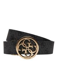 Guess - GUESS Czarny dwustronny damski pasek w monogram Noelle REV H35, Rozmiar S. Kolor: czarny. Materiał: jeans #4