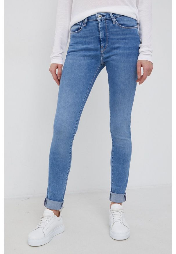 Pepe Jeans Jeansy Regent damskie high waist. Stan: podwyższony. Kolor: niebieski