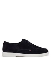 TOMMY HILFIGER - Tommy Hilfiger Mokasyny Moc T Derby FM0FM05495 Granatowy. Kolor: niebieski. Materiał: zamsz, skóra