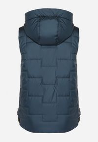 Born2be - Niebieska Pikowana Kamizelka z Kapturem i Sznurkami Imvila. Okazja: na co dzień. Typ kołnierza: kaptur. Kolor: niebieski. Materiał: jeans. Wzór: aplikacja. Styl: klasyczny, casual, elegancki #4