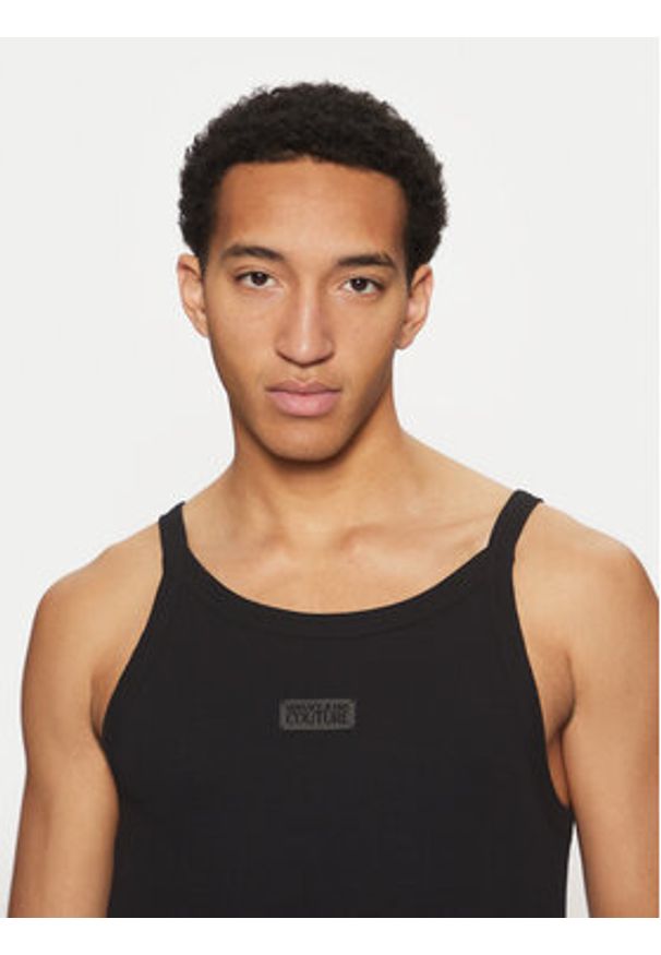 Versace Jeans Couture T-Shirt 78GAH614 Czarny Regular Fit. Kolor: czarny. Materiał: bawełna