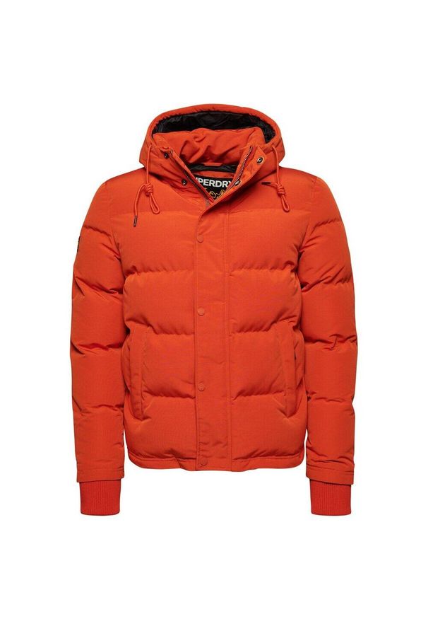 Kurtka puchowa z kapturem Superdry Everest. Typ kołnierza: kaptur. Kolor: pomarańczowy. Materiał: puch
