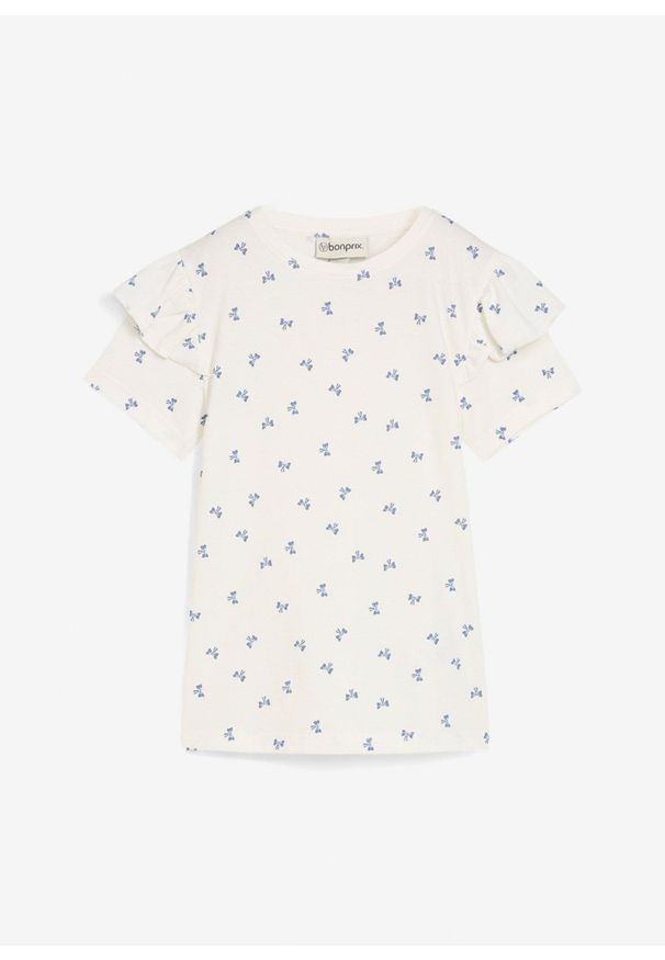 bonprix - T-shirt z elastycznej mieszanki bawełny organicznej. Kolor: biały. Materiał: bawełna. Długość rękawa: krótki rękaw