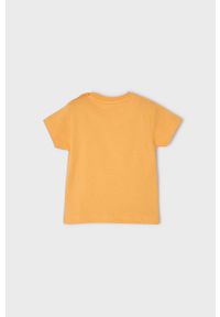 Mayoral T-shirt bawełniany dziecięcy kolor pomarańczowy z nadrukiem. Okazja: na co dzień. Kolor: pomarańczowy. Materiał: bawełna. Wzór: nadruk. Styl: casual #5