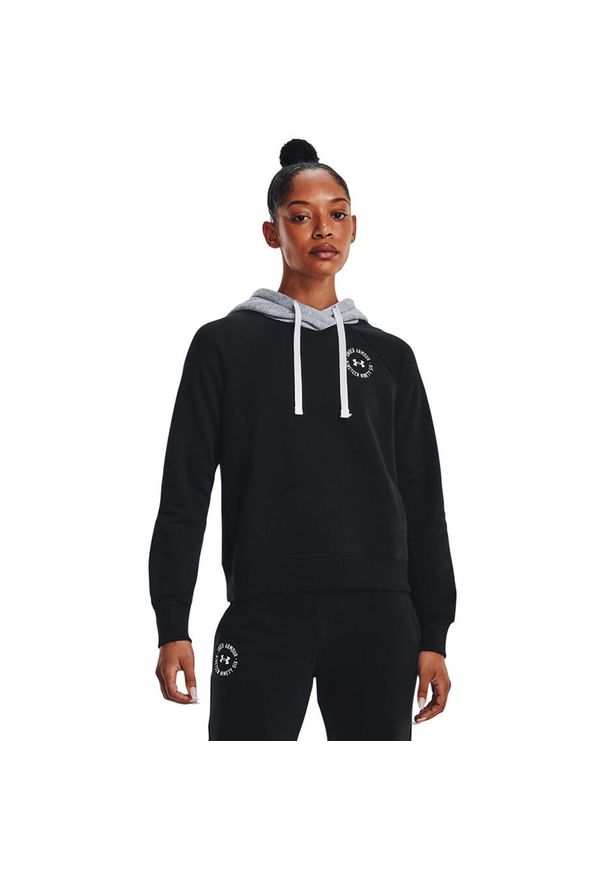 Bluza damska Under Armour Rival Fleece CB Hoodie. Kolor: wielokolorowy, szary, biały, czarny. Sport: bieganie
