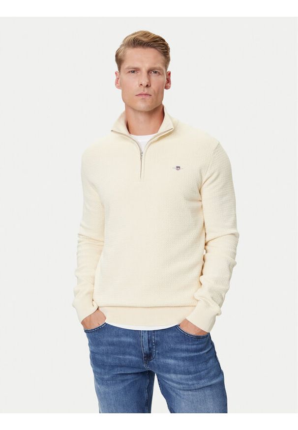 GANT - Gant Sweter 8030256 Écru Regular Fit. Materiał: bawełna