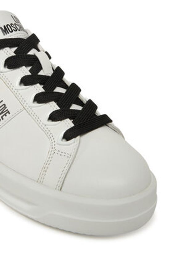 Love Moschino - LOVE MOSCHINO Sneakersy JA15315G0NIA110A Biały. Kolor: biały. Materiał: skóra