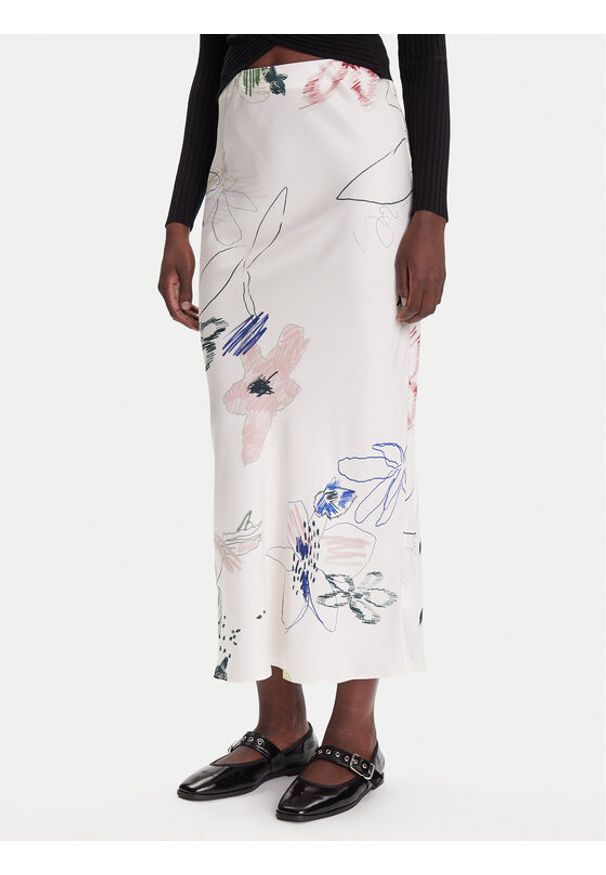 Desigual Spódnica maxi Paul 25WWFW07 Biały Regular Fit. Kolor: biały. Materiał: wiskoza