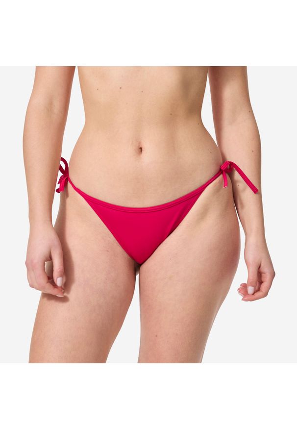 Dół kostiumu kąpielowego damski Decathlon Sofy. Kolor: różowy, czerwony, wielokolorowy. Materiał: poliester, elastan, poliamid, materiał