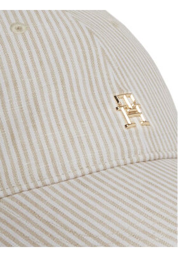 TOMMY HILFIGER - Tommy Hilfiger Czapka z daszkiem Premiu Beach AW0AW17141 Beżowy. Kolor: beżowy. Materiał: len, materiał