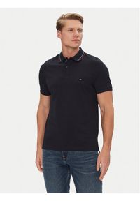 TOMMY HILFIGER - Tommy Hilfiger Polo Placket Interest MW0MW38459 Granatowy Regular Fit. Typ kołnierza: polo. Kolor: niebieski. Materiał: bawełna
