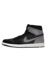 Buty do koszykówki męskie Nike Air Jordan 1 Retro High. Kolor: szary, czarny. Materiał: materiał, syntetyk, skóra. Szerokość cholewki: normalna. Model: Nike Air Jordan. Sport: koszykówka #1