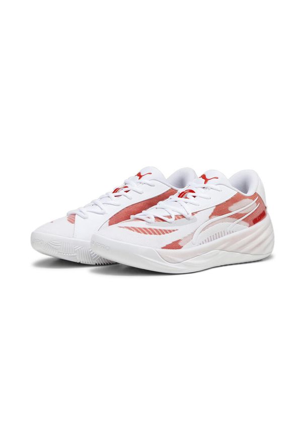 Buty do chodzenia męskie Puma All-pro Nitro Team. Zapięcie: sznurówki. Kolor: biały, czerwony, wielokolorowy. Materiał: materiał, syntetyk, tkanina. Szerokość cholewki: normalna. Sport: turystyka piesza