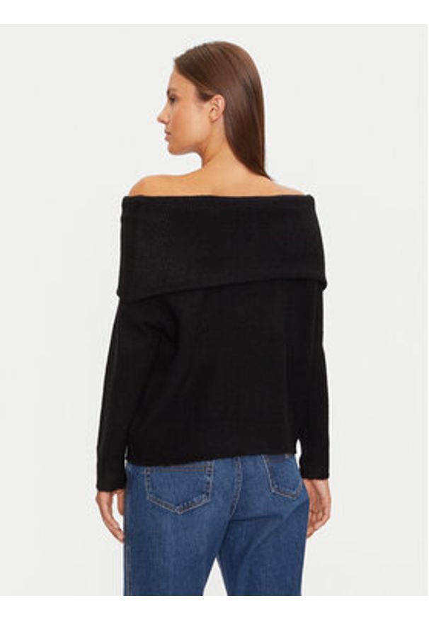 Brave Soul Sweter LK-248EVERLYNA Czarny Regular Fit. Kolor: czarny. Materiał: syntetyk
