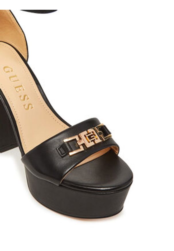 Guess Sandały FLJSET LEA03 Czarny. Kolor: czarny. Materiał: skóra