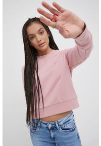 adidas Originals bluza bawełniana Trefoil Moments damska kolor różowy gładka. Okazja: na co dzień. Kolor: różowy. Materiał: bawełna. Długość rękawa: długi rękaw. Długość: długie. Wzór: gładki. Styl: casual