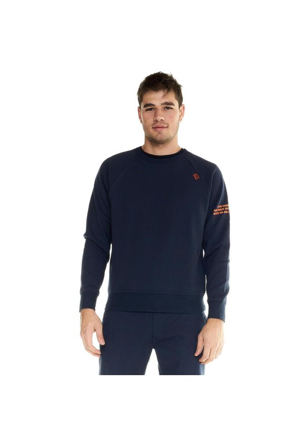 LEONE 1947 APPAREL - Męski sweter Leone Shades z okrągłym dekoltem. Kolor: niebieski. Materiał: tkanina. Styl: sportowy