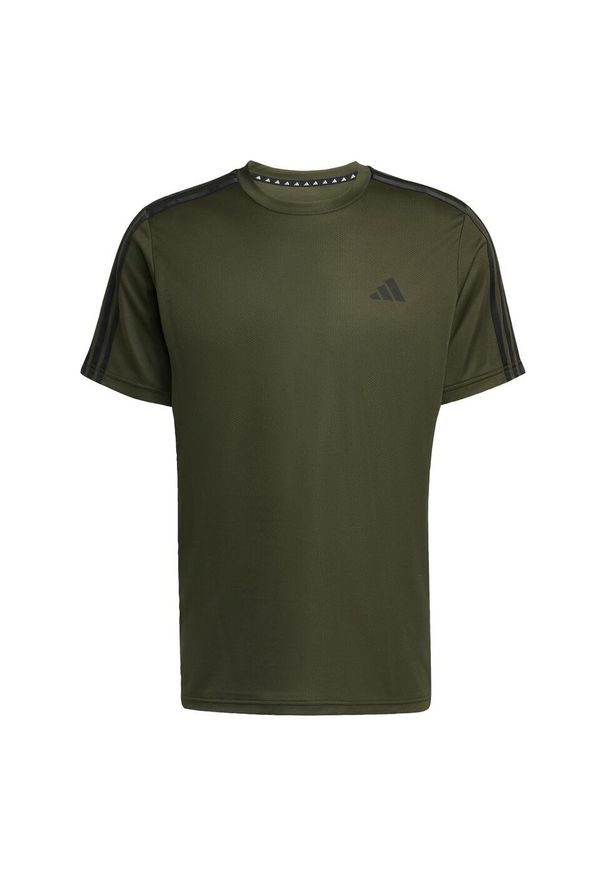 Adidas - Train Essentials 3-Stripes Training Tee. Kolor: czarny, zielony, wielokolorowy. Materiał: materiał. Sport: fitness