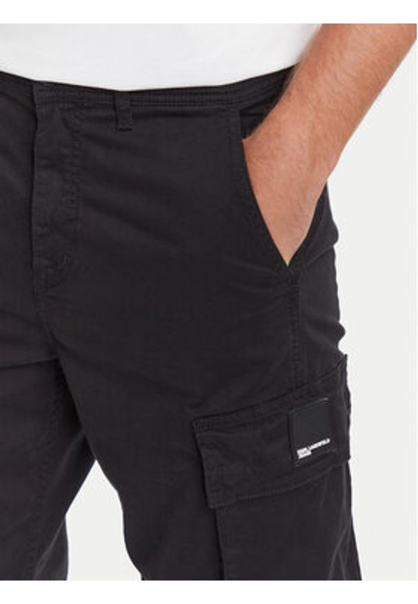 Karl Lagerfeld Jeans Spodnie materiałowe A3M10085 Czarny Regular Fit. Kolor: czarny. Materiał: bawełna
