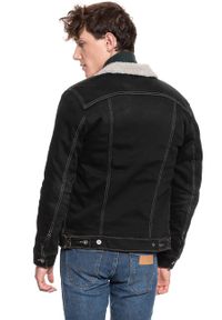 Mustang - MUSTANG New York Shearling MĘSKA KURTKA PRZEJŚCIOWA DENIM BLACK 1008509 4000 982. Materiał: jeans, denim