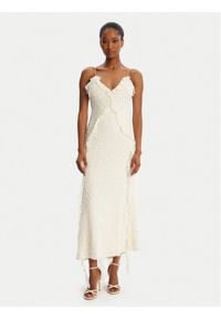 BARDOT - Bardot Sukienka koktajlowa Marsella Ruffle 59338DB1 Écru Regular Fit. Materiał: syntetyk. Styl: wizytowy #1