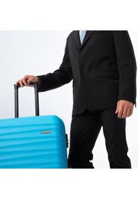 Wittchen - Duża walizka z ABS-u z żebrowaniem niebieska. Kolor: niebieski. Materiał: guma #5