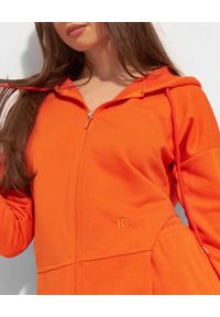 THECADESS - Pomarańczowa rozpinana bluza Katie. Typ kołnierza: kaptur. Kolor: pomarańczowy. Materiał: bawełna. Wzór: haft