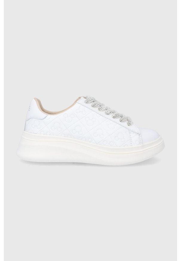MOA Concept Buty skórzane kolor biały na platformie. Zapięcie: sznurówki. Kolor: biały. Materiał: skóra. Obcas: na platformie