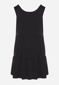 Born2be - Czarna Sukienka o Rozkloszowanym Kroju na Szerokich Ramiączkach z Guzikami Saniella. Okazja: na co dzień. Kolor: czarny. Długość rękawa: na ramiączkach. Typ sukienki: rozkloszowane. Styl: elegancki, casual, klasyczny #3