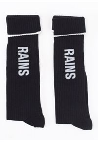 Skarpety Unisex Rains Logo Socks 2-pack. Kolor: czarny. Materiał: elastan, poliamid